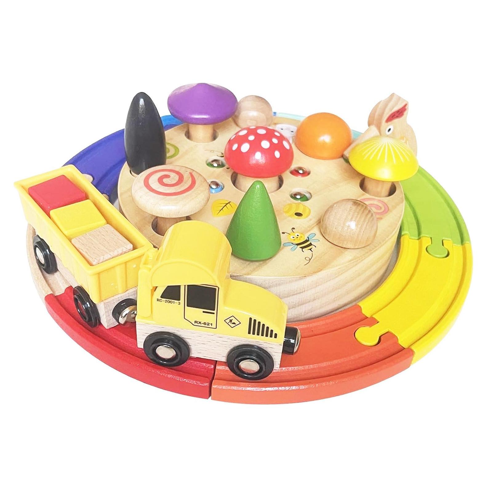 Juego de tren de madera Adena Montessori 3 en 1 para niños