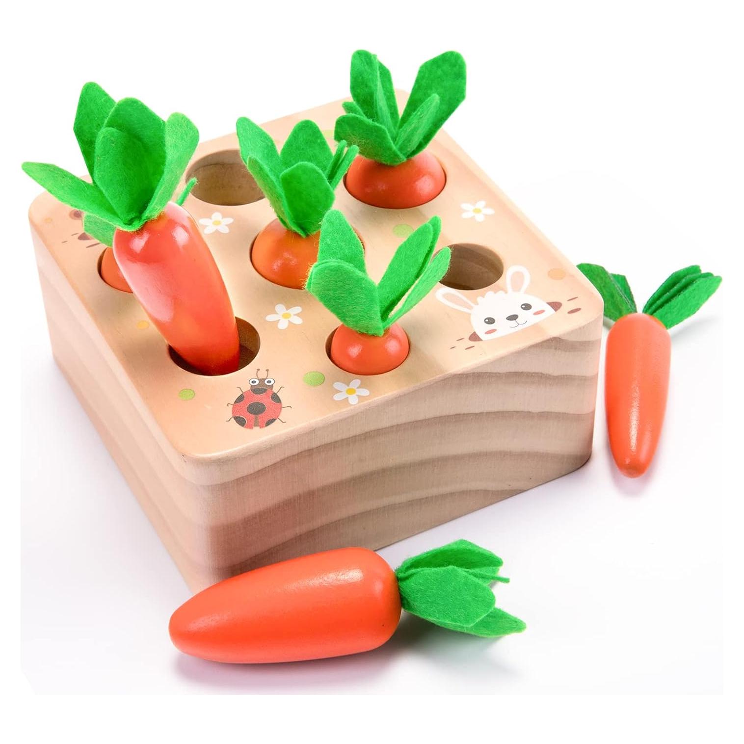 Juguete Montessori XPIY Cosecha de Zanahorias de Madera