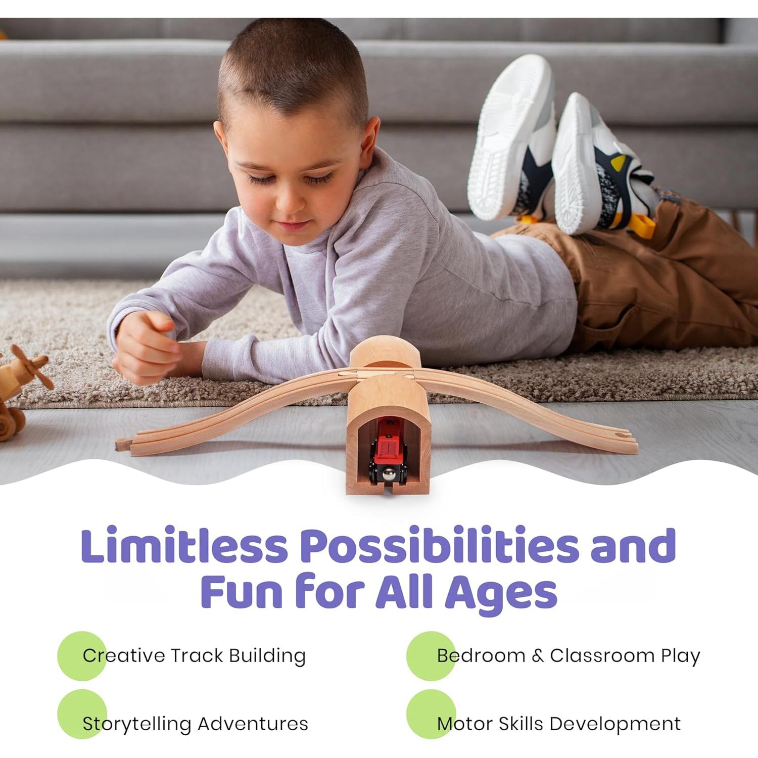 Puente y Túnel de Madera para Trenes Maxim 50430 - Compatible con Thomas