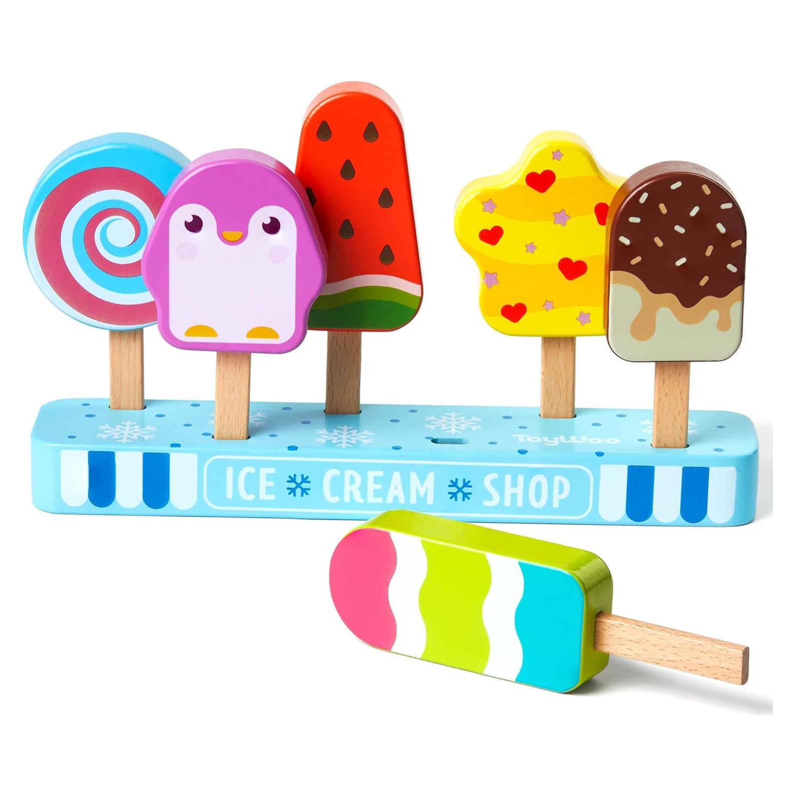 Set de Juguete de Helado de Madera Medoga - 7 Piezas