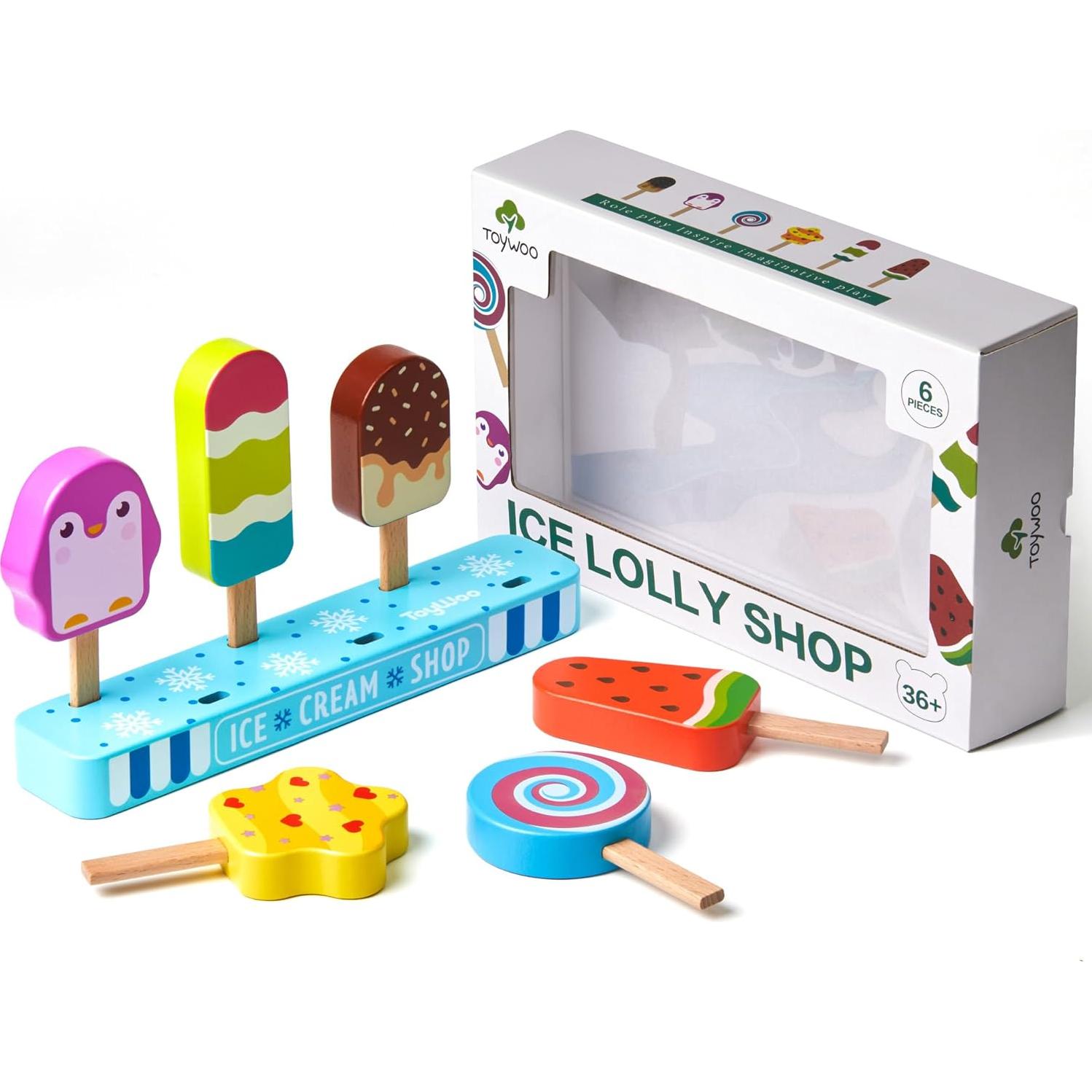 Set de Juguete de Helado de Madera Medoga - 7 Piezas