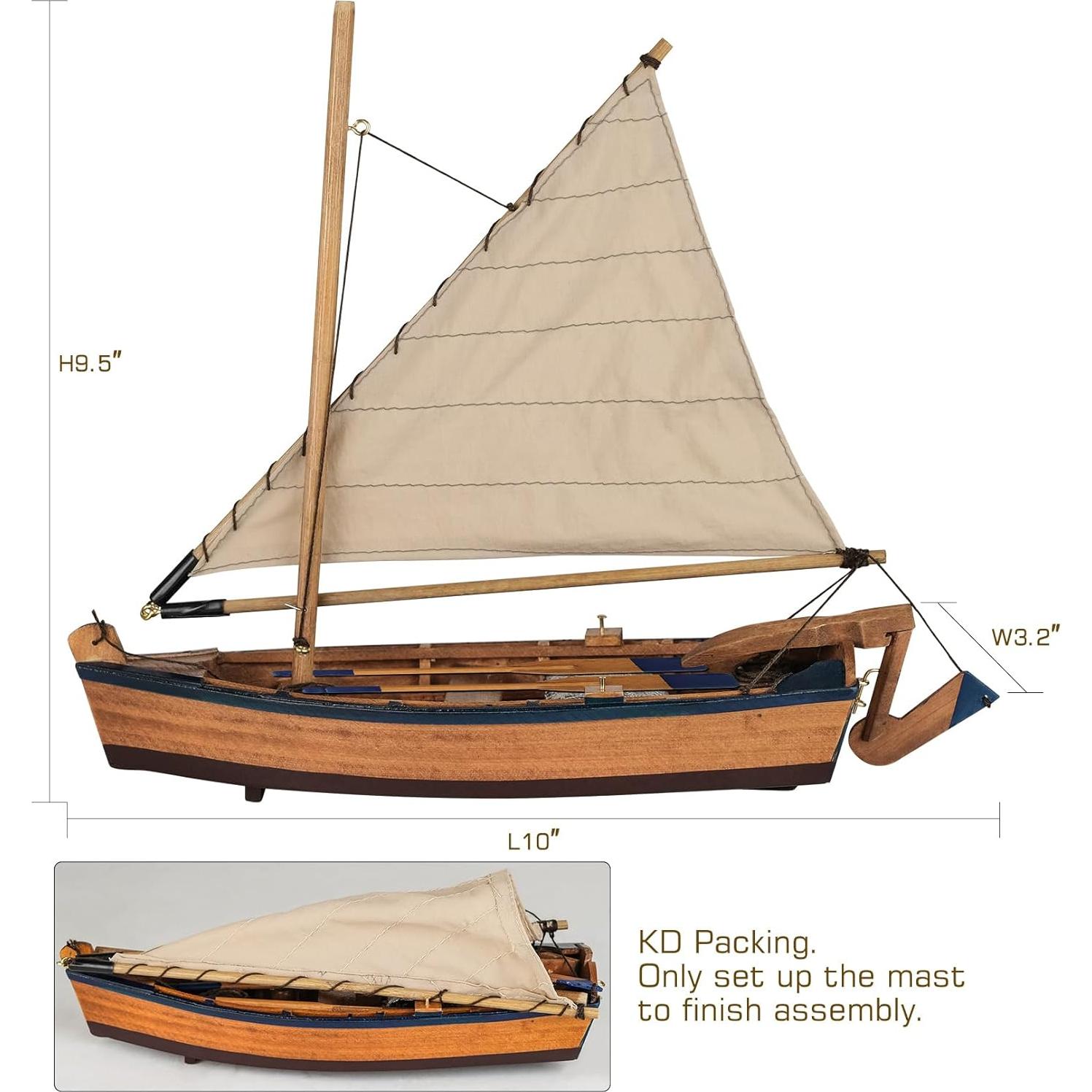 Barco de Pesca de Madera SAILINGSTORY 25.4 cm Decoración Náutica