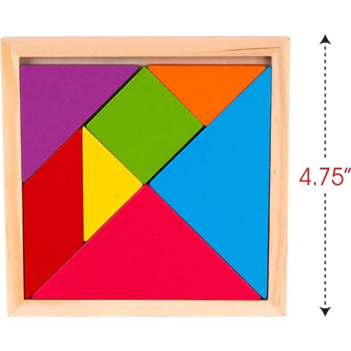 Rompecabezas de Tangram de Madera ArtCreativity - Juego de 6, 7 Piezas