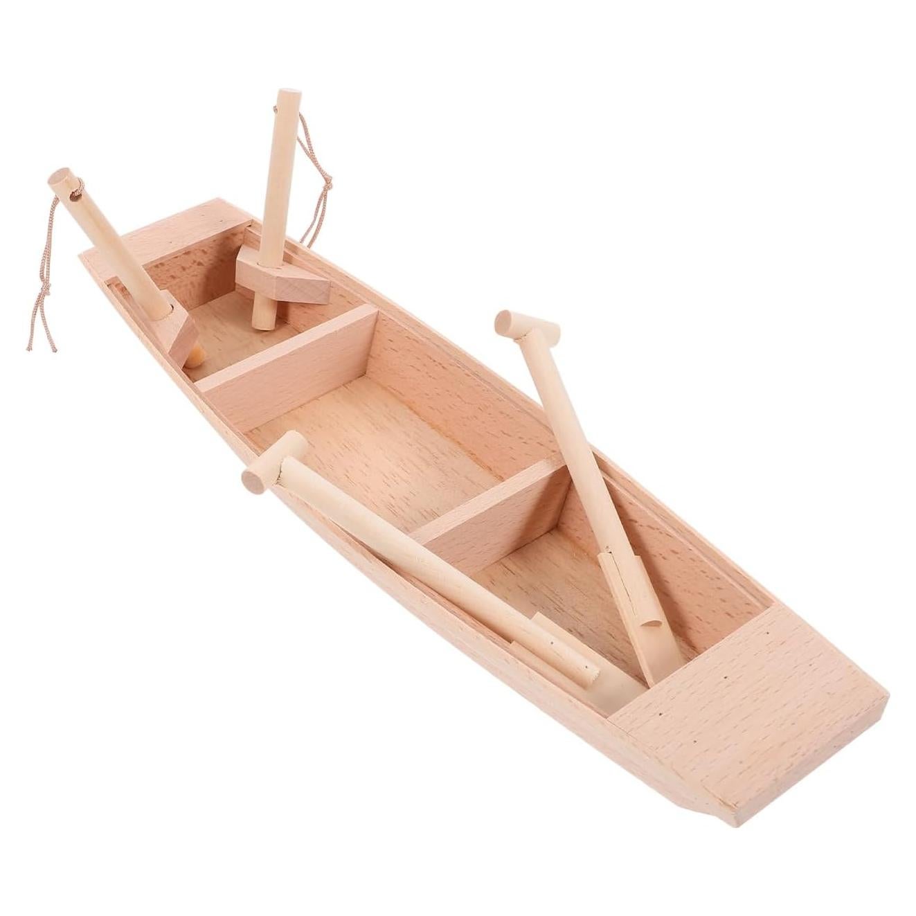 Bote de Madera Miniatura NOLITOY 30x8 cm Decoración DIY