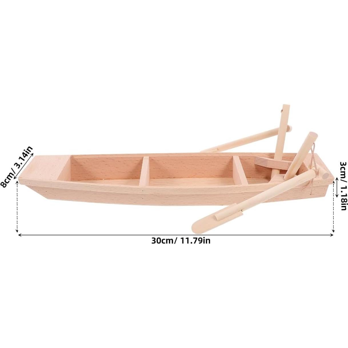 Bote de Madera Miniatura NOLITOY 30x8 cm Decoración DIY