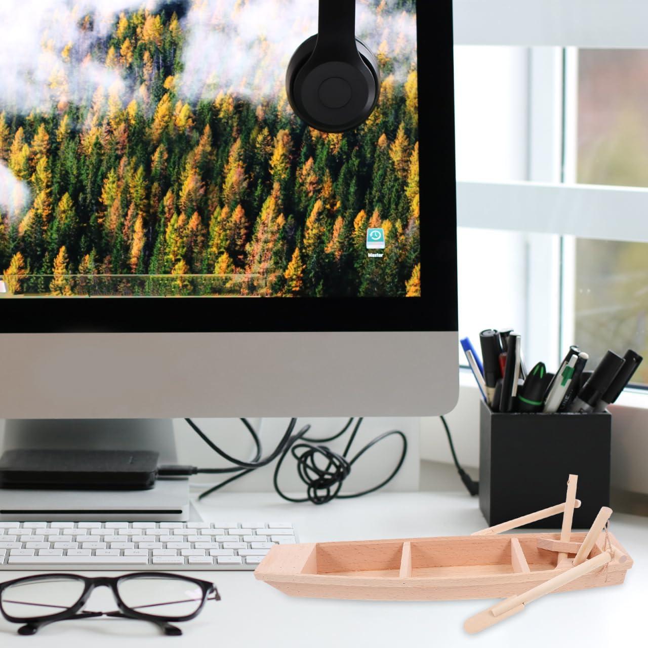 Bote de Madera Miniatura NOLITOY 30x8 cm Decoración DIY