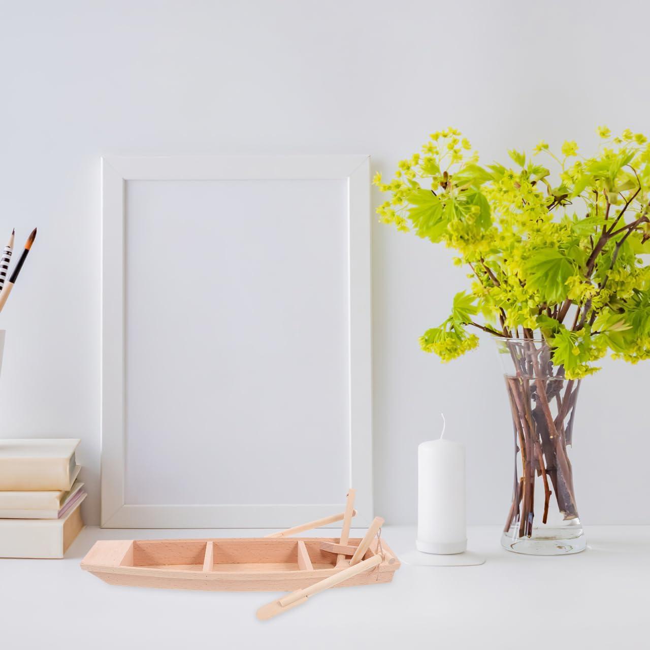 Bote de Madera Miniatura NOLITOY 30x8 cm Decoración DIY