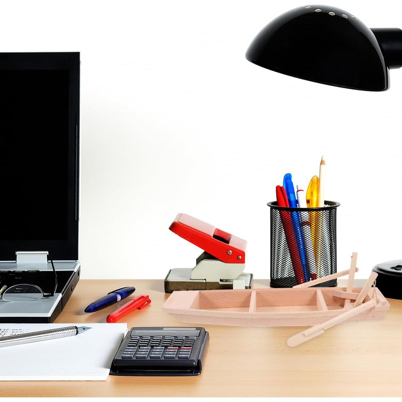 Bote de Madera Miniatura NOLITOY 30x8 cm Decoración DIY