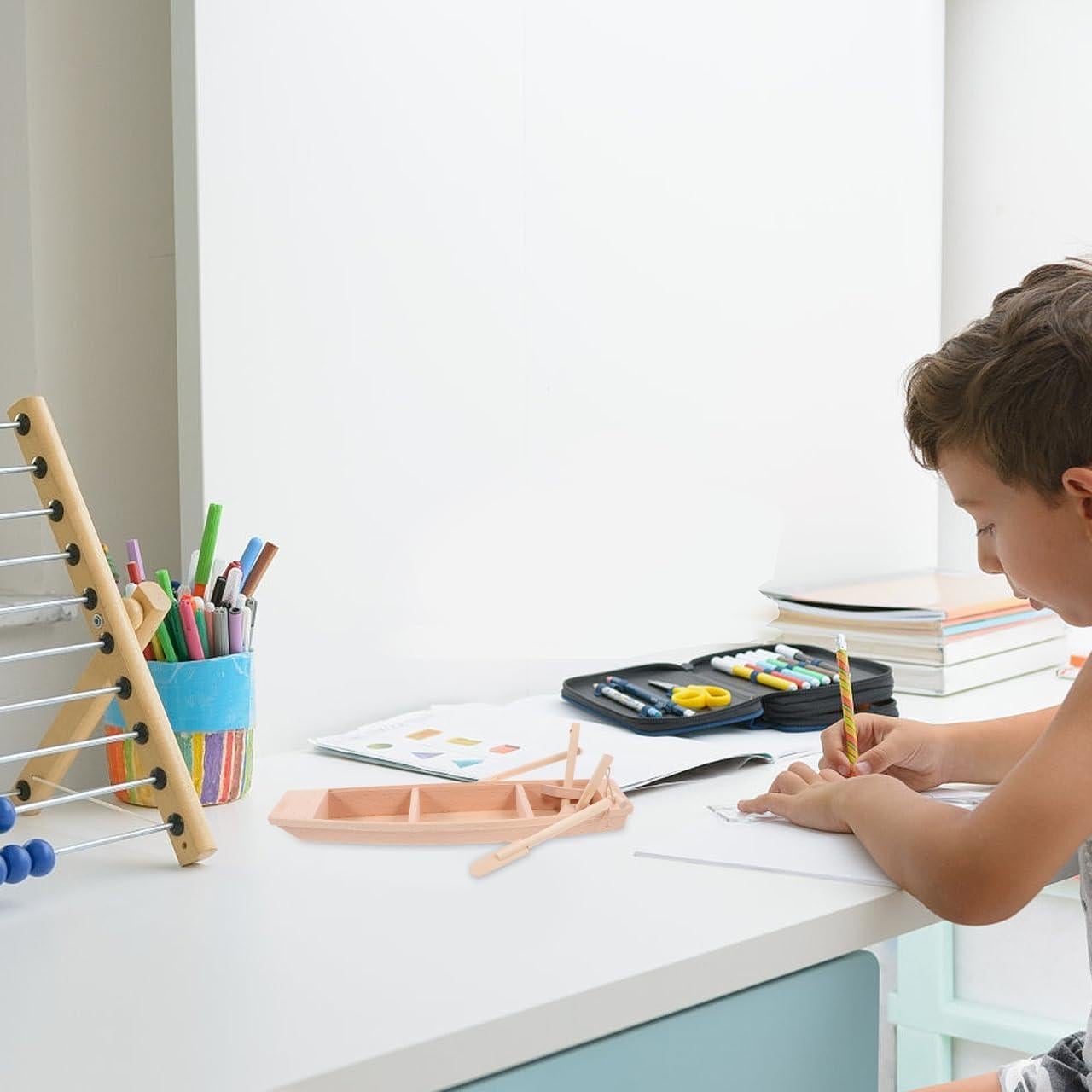 Bote de Madera Miniatura NOLITOY 30x8 cm Decoración DIY