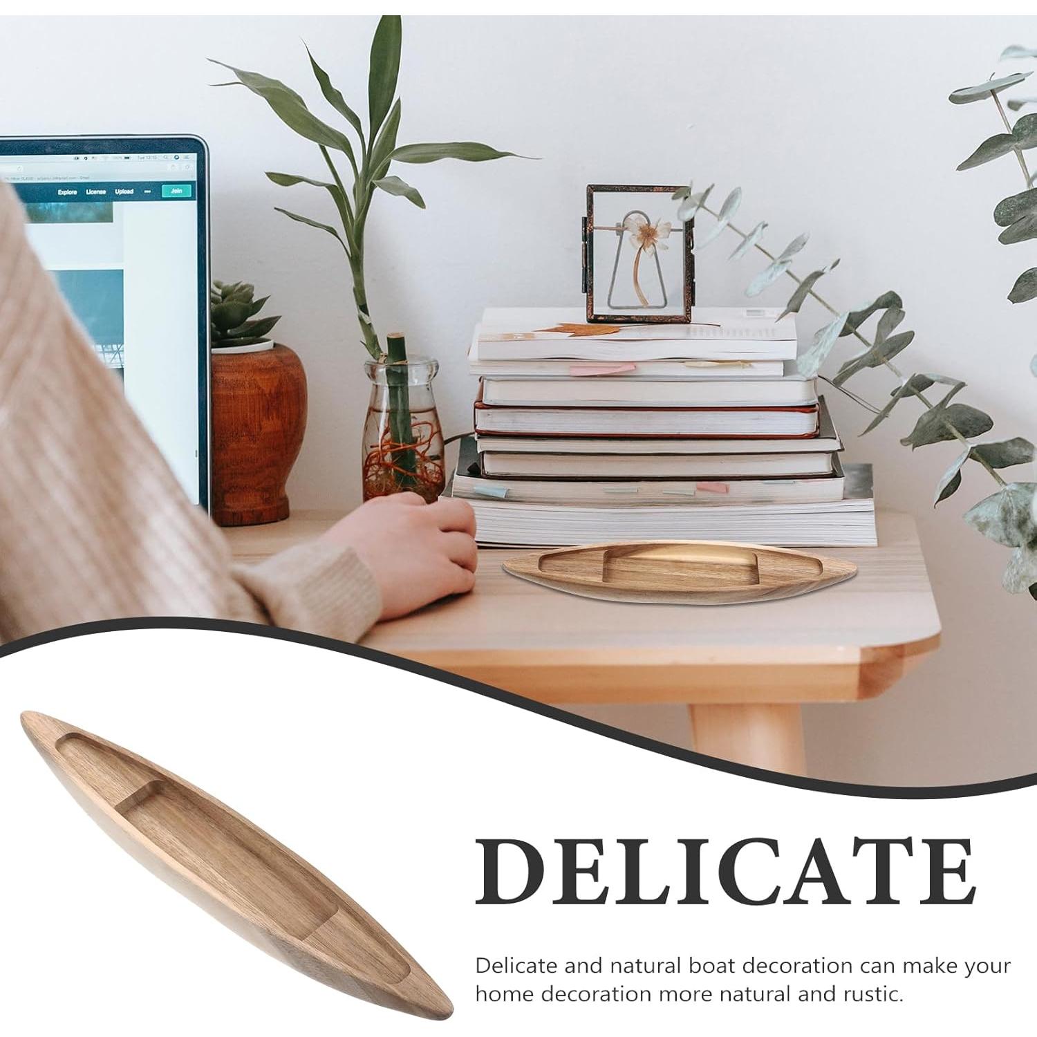 Modelo de Barco de Madera HOMSFOU 25x5x2 cm Decoración Náutica