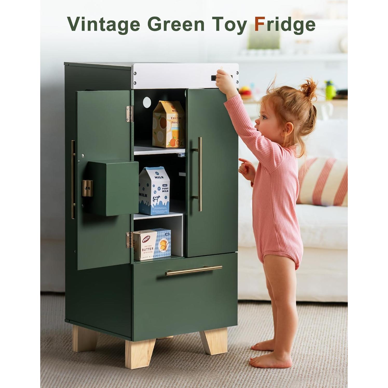 Juguete Nevera de Madera ROBOTIME Verde Vintage 35x15.5x77.5cm