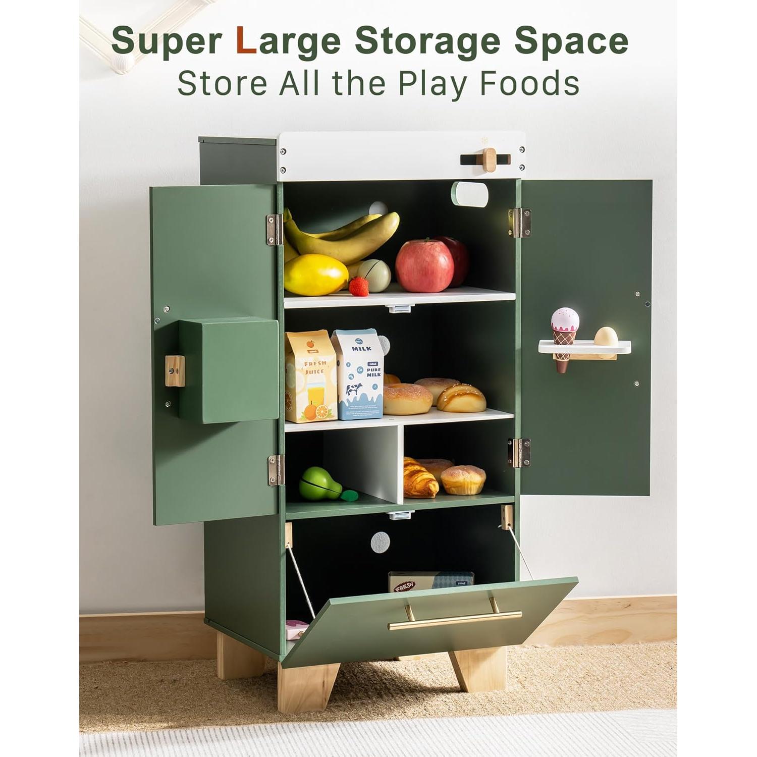 Juguete Nevera de Madera ROBOTIME Verde Vintage 35x15.5x77.5cm