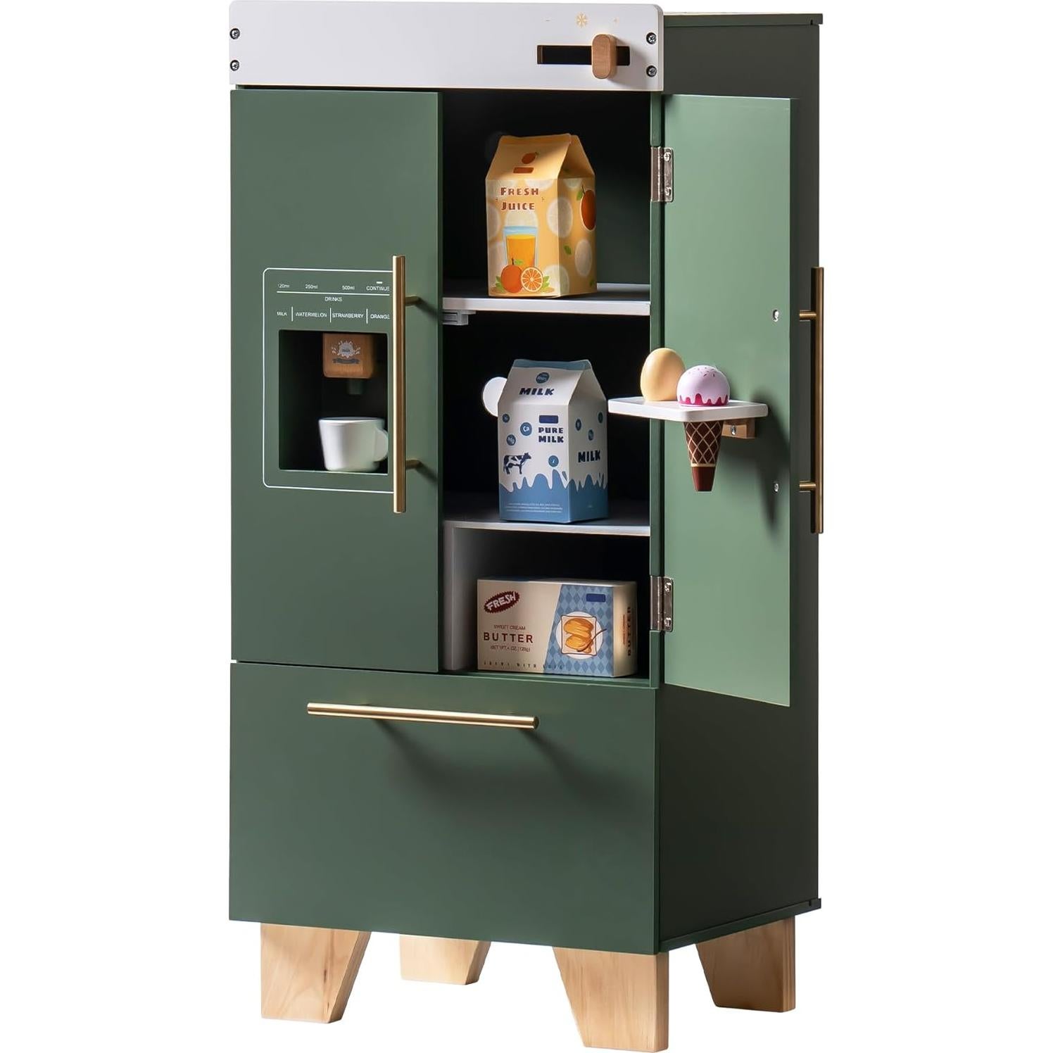 Juguete Nevera de Madera ROBOTIME Verde Vintage 35x15.5x77.5cm