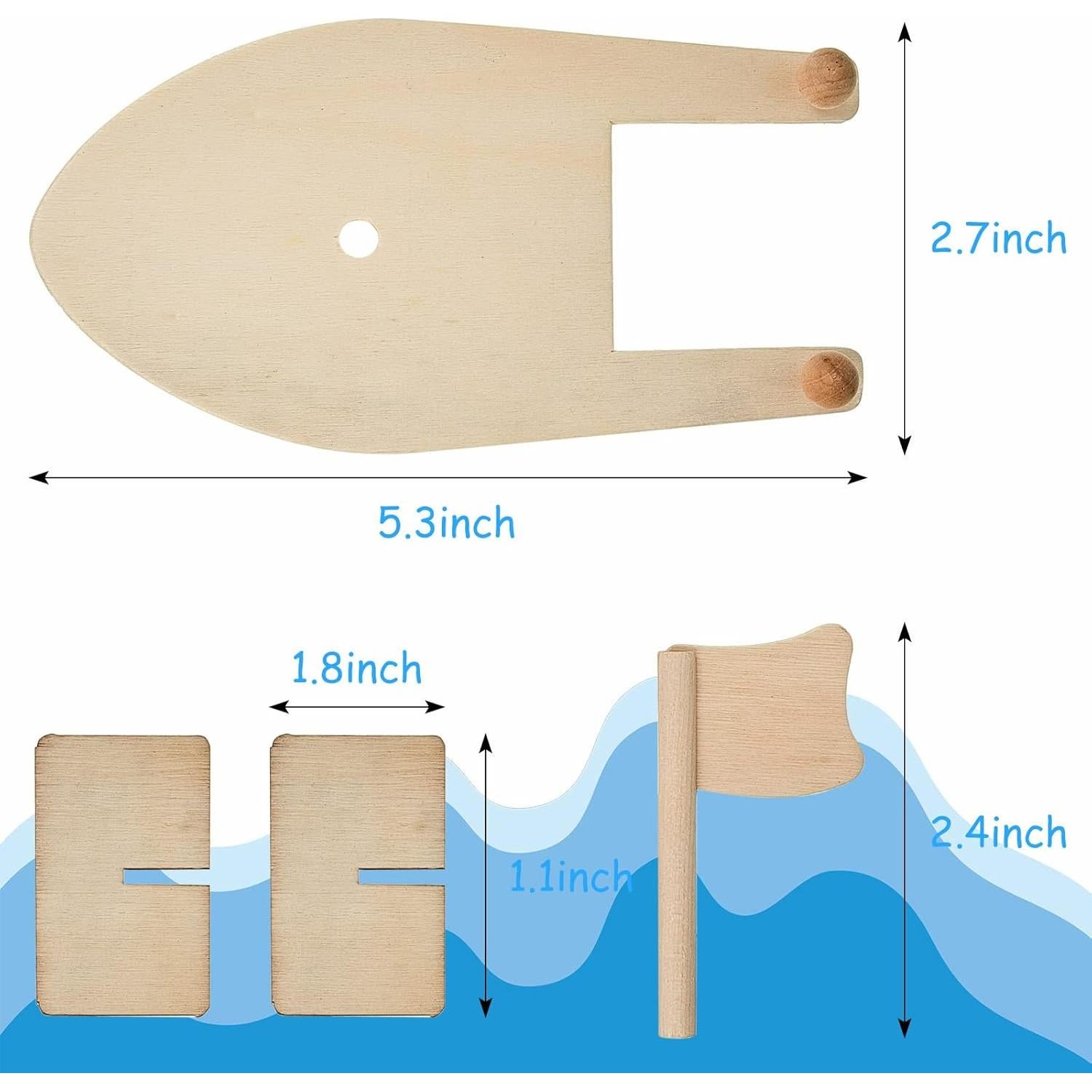Kit de Manualidades Barco de Vela Deekin 48 Piezas Madera