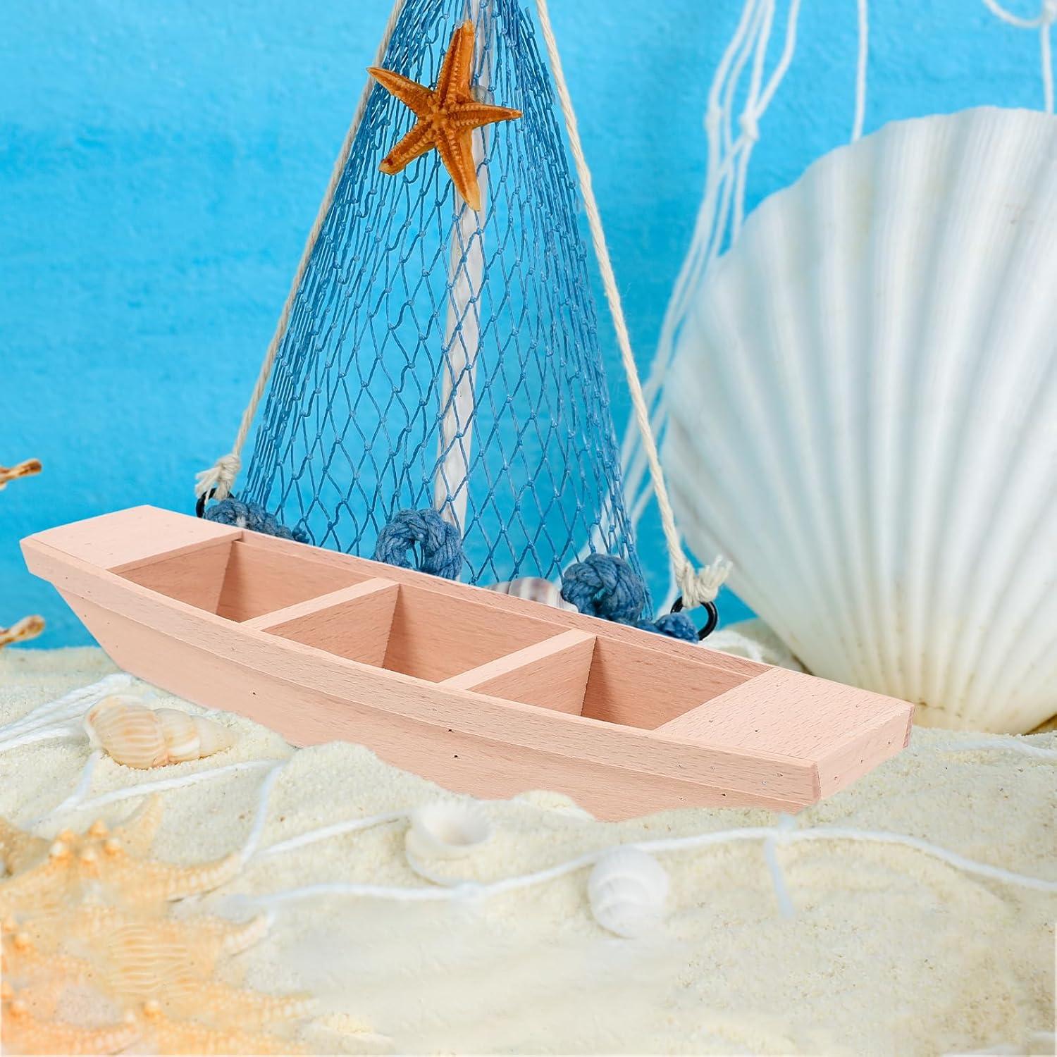 Barco Miniatura de Madera COHEALI 20x5.5x3 cm Adorno