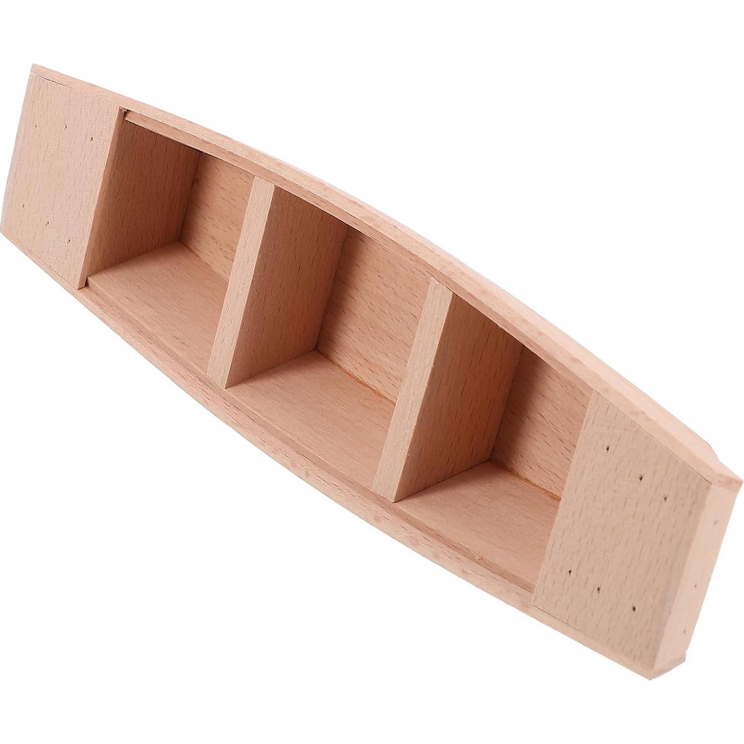 Barco Miniatura de Madera COHEALI 20x5.5x3 cm Adorno