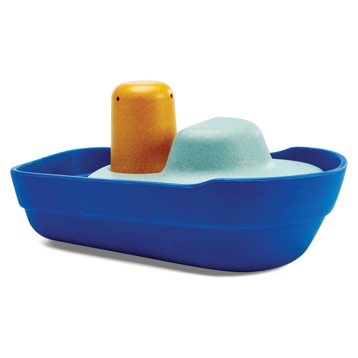 Barco de Remolque de Madera PlanToys para Baño 12.5x21.1cm