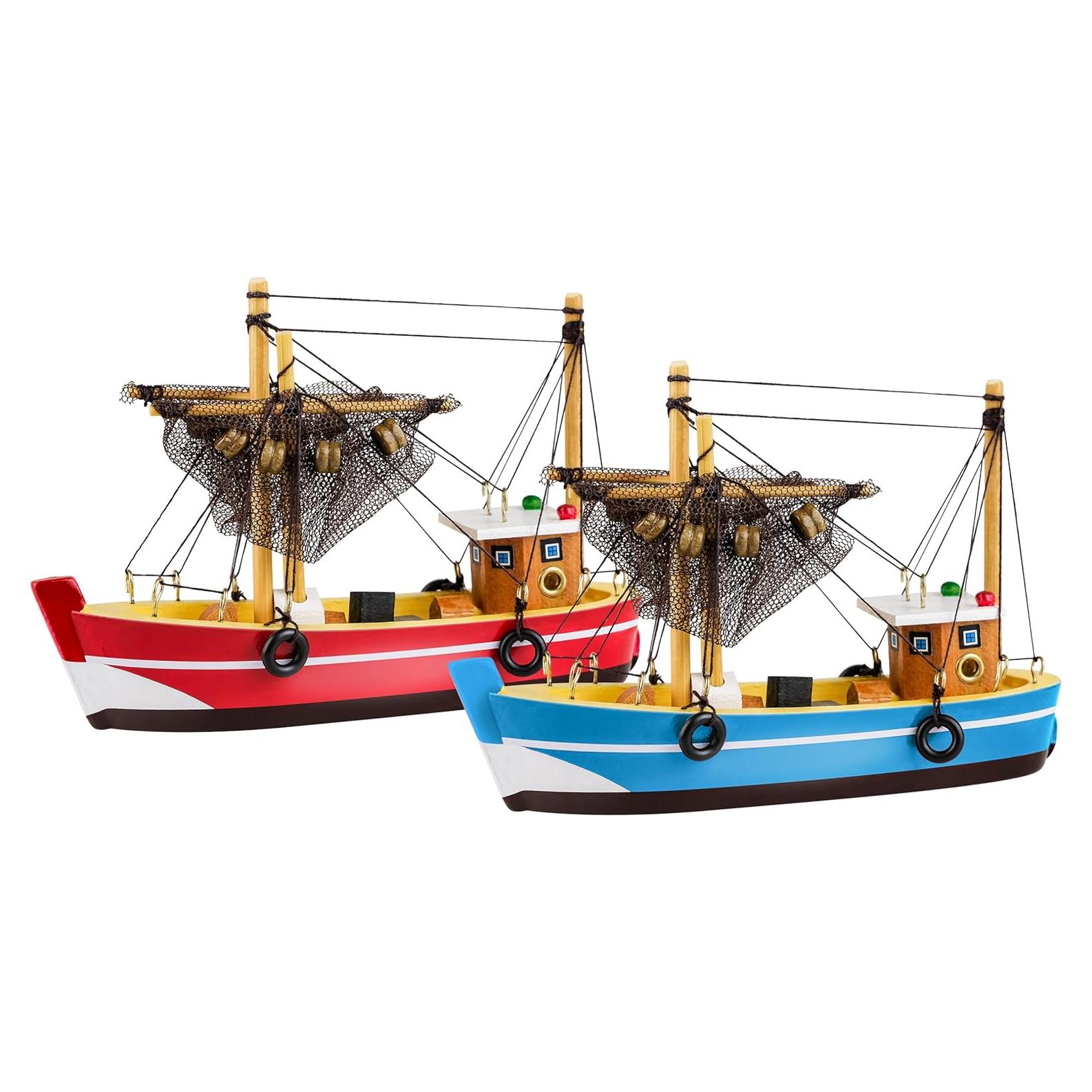 Modelo de Barco de Pesca de Madera SAILINGSTORY - Juego de 2