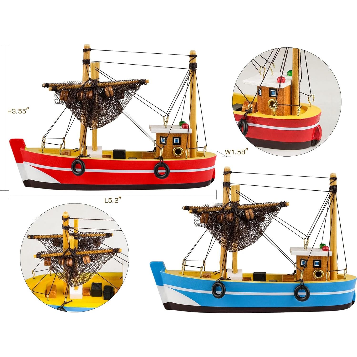 Modelo de Barco de Pesca de Madera SAILINGSTORY - Juego de 2