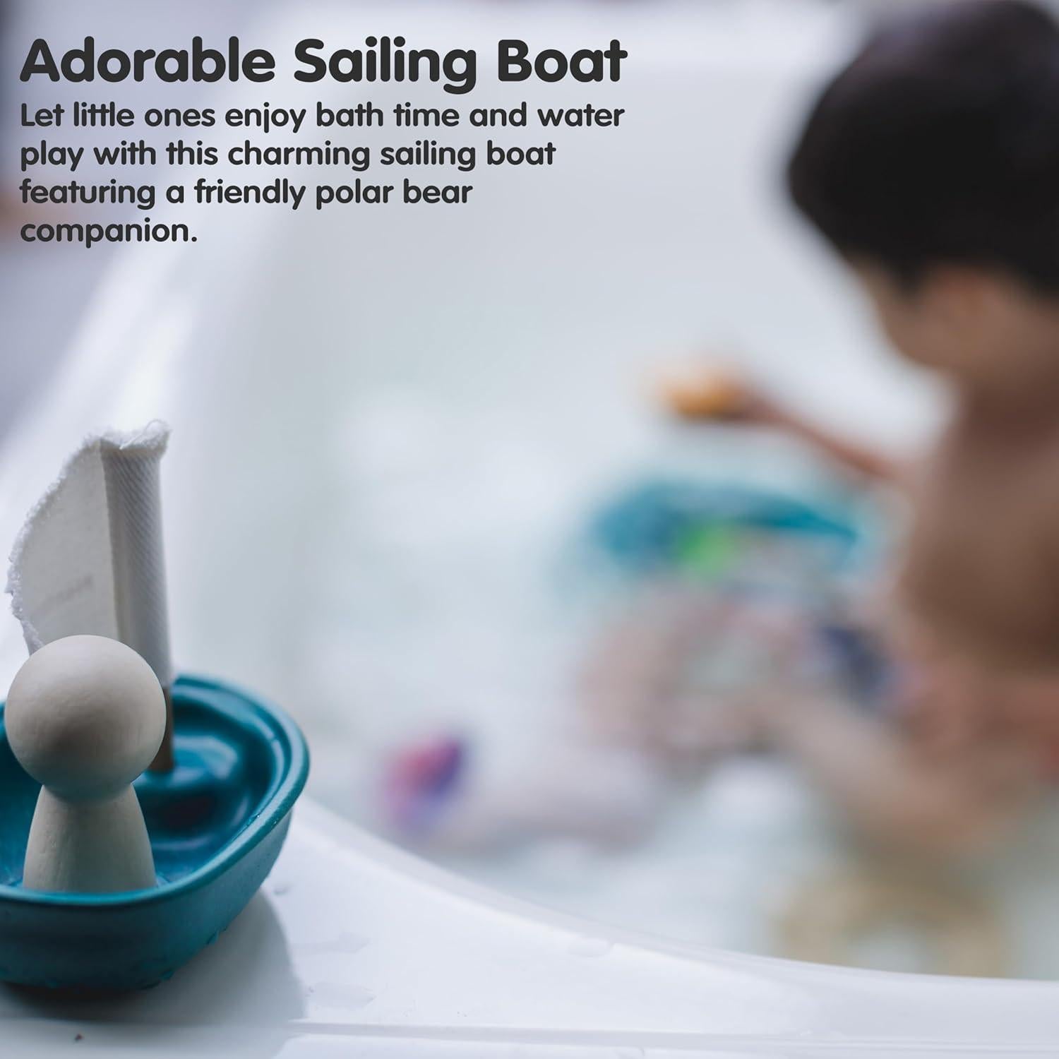 Barco de Vela de Oso Polar PlanToys - Juguete de Baño Ecológico