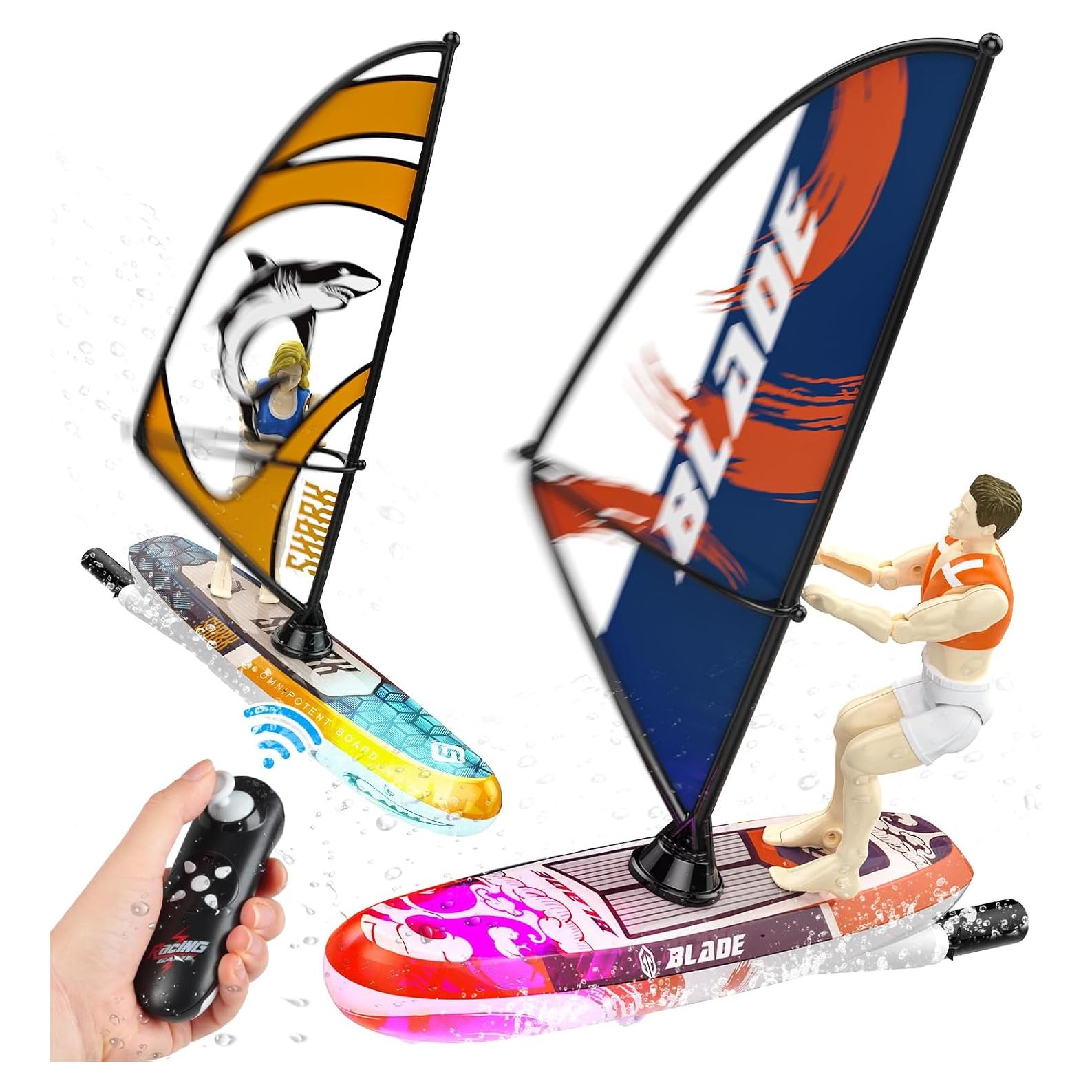 Barco de Control Remoto DEERC 2 Paquete con Luces LED