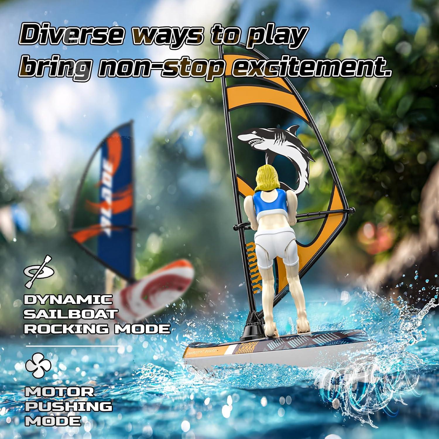 Barco de Control Remoto DEERC 2 Paquete con Luces LED