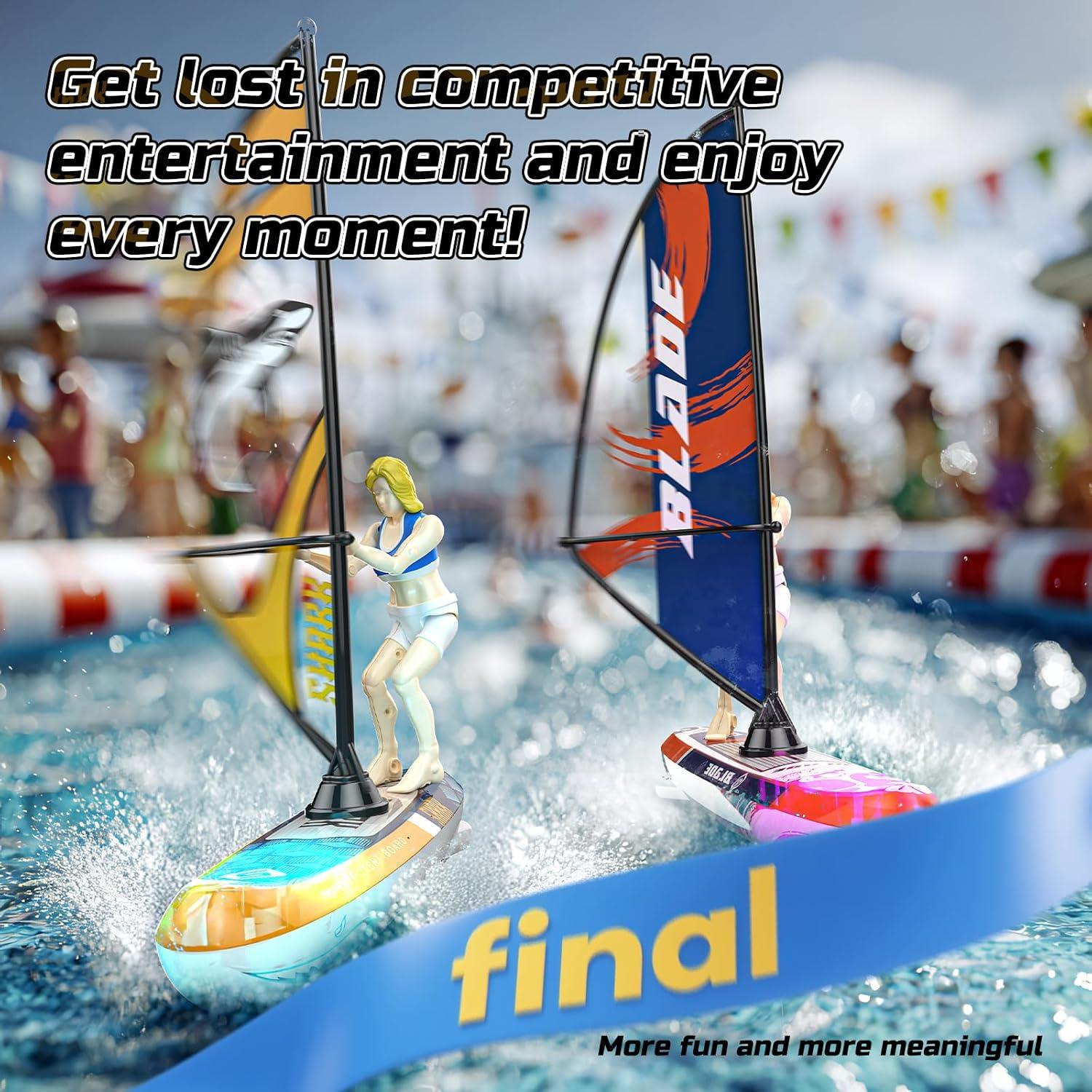 Barco de Control Remoto DEERC 2 Paquete con Luces LED