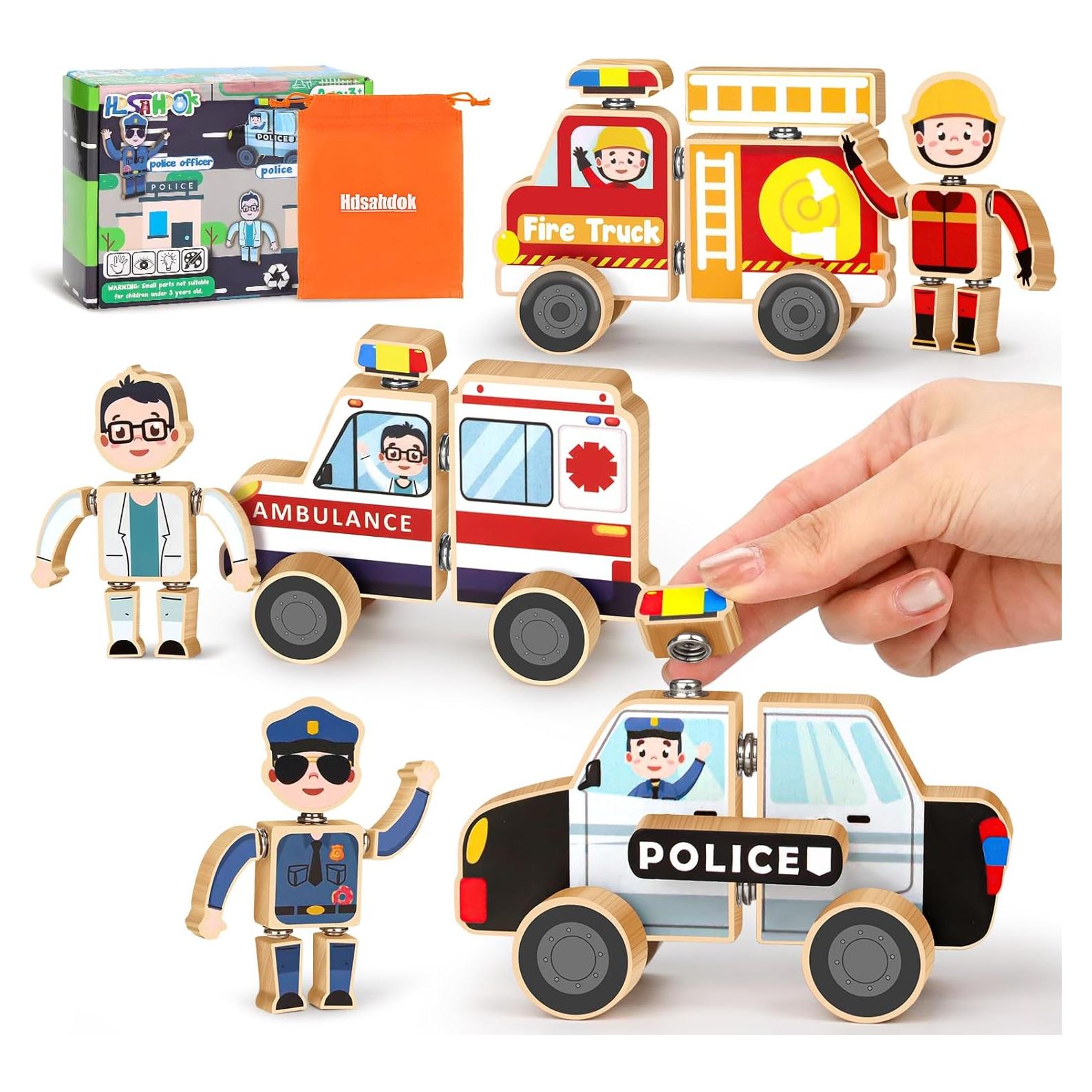Juguetes de Madera STEM Vehículos de Emergencia Hdsahdok 41 Piezas