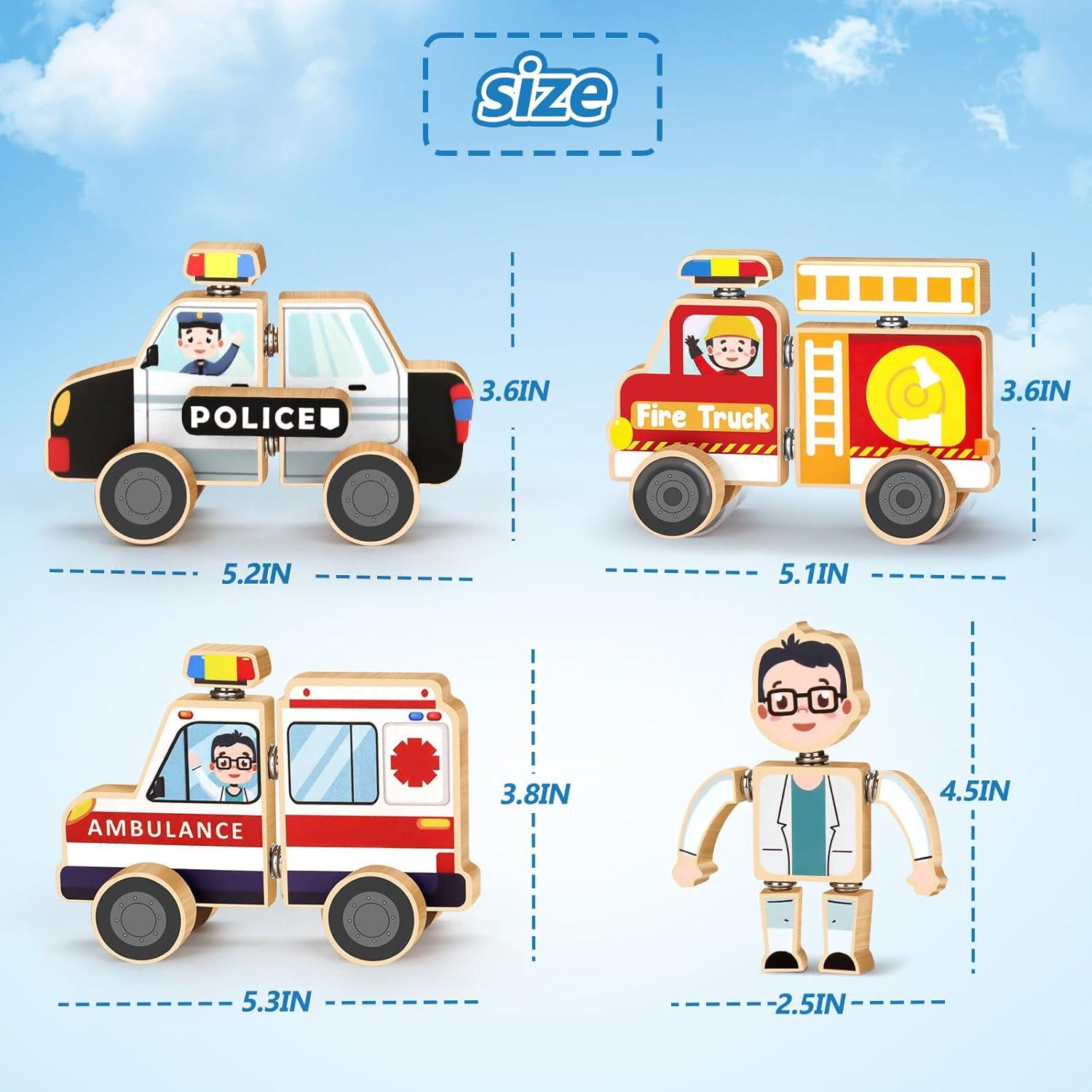Juguetes de Madera STEM Vehículos de Emergencia Hdsahdok 41 Piezas