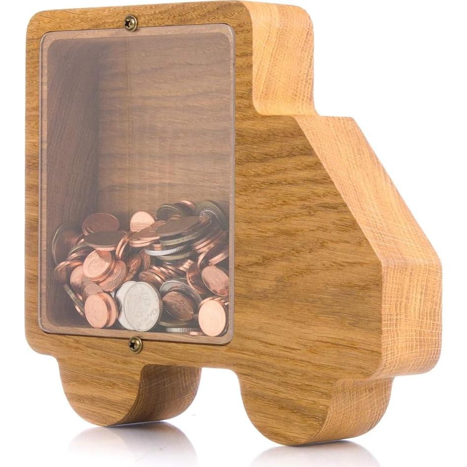 Hucha de Madera CAMIÓN Personalizada para Niños y Adultos