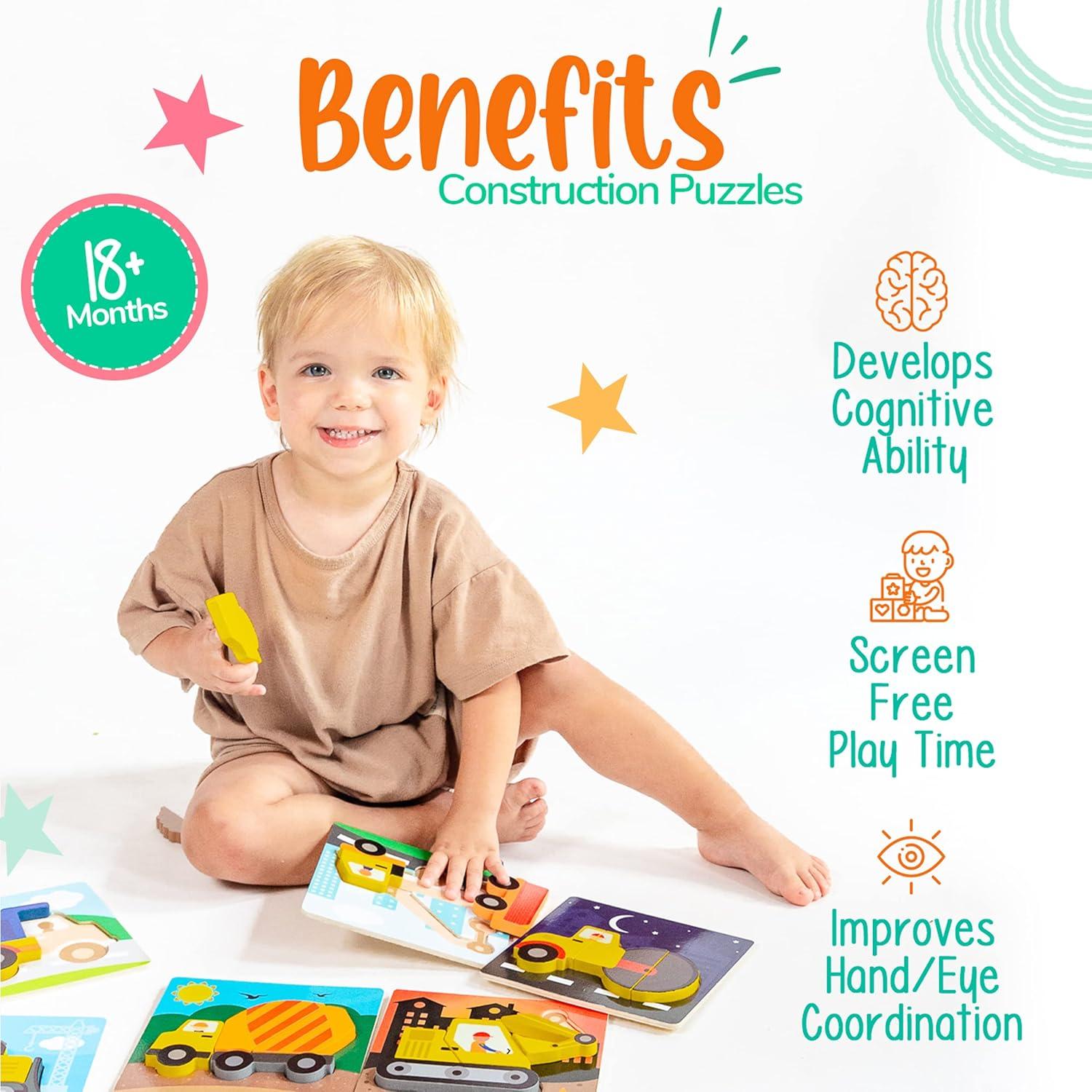 Rompecabezas de Madera Klevly 6 en 1 para Niños 2-4 Años