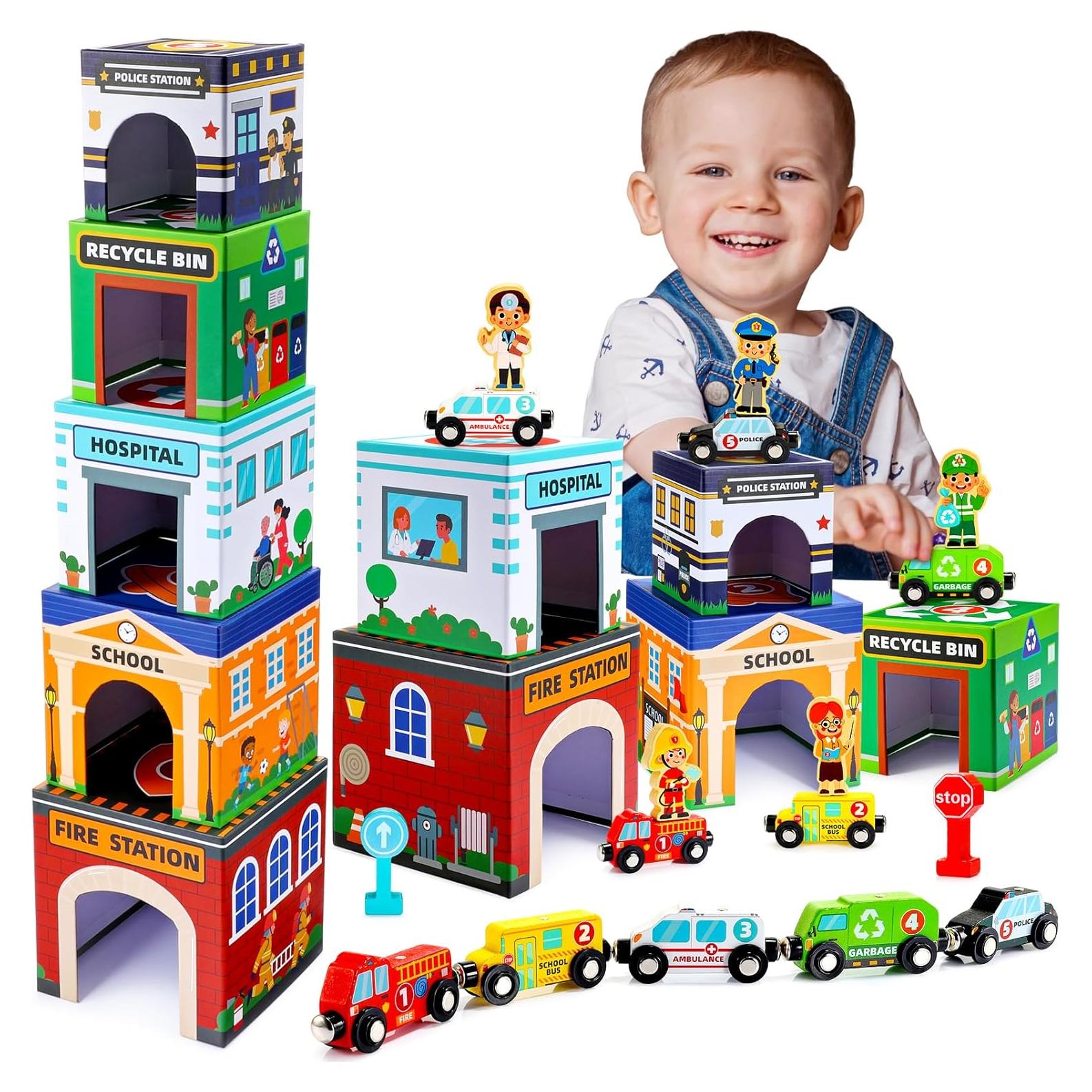 Juguetes Apilables Montessori MDINGTD para Bebés 0-10 Años