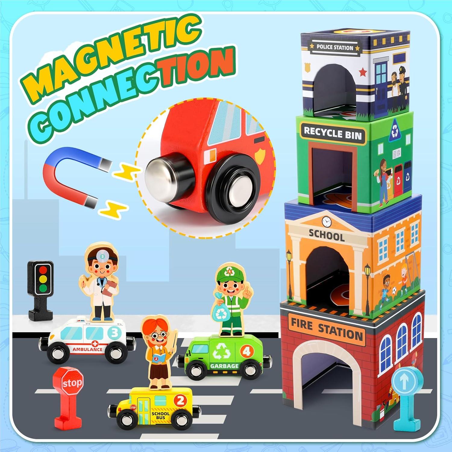 Juguetes Apilables Montessori MDINGTD para Bebés 0-10 Años