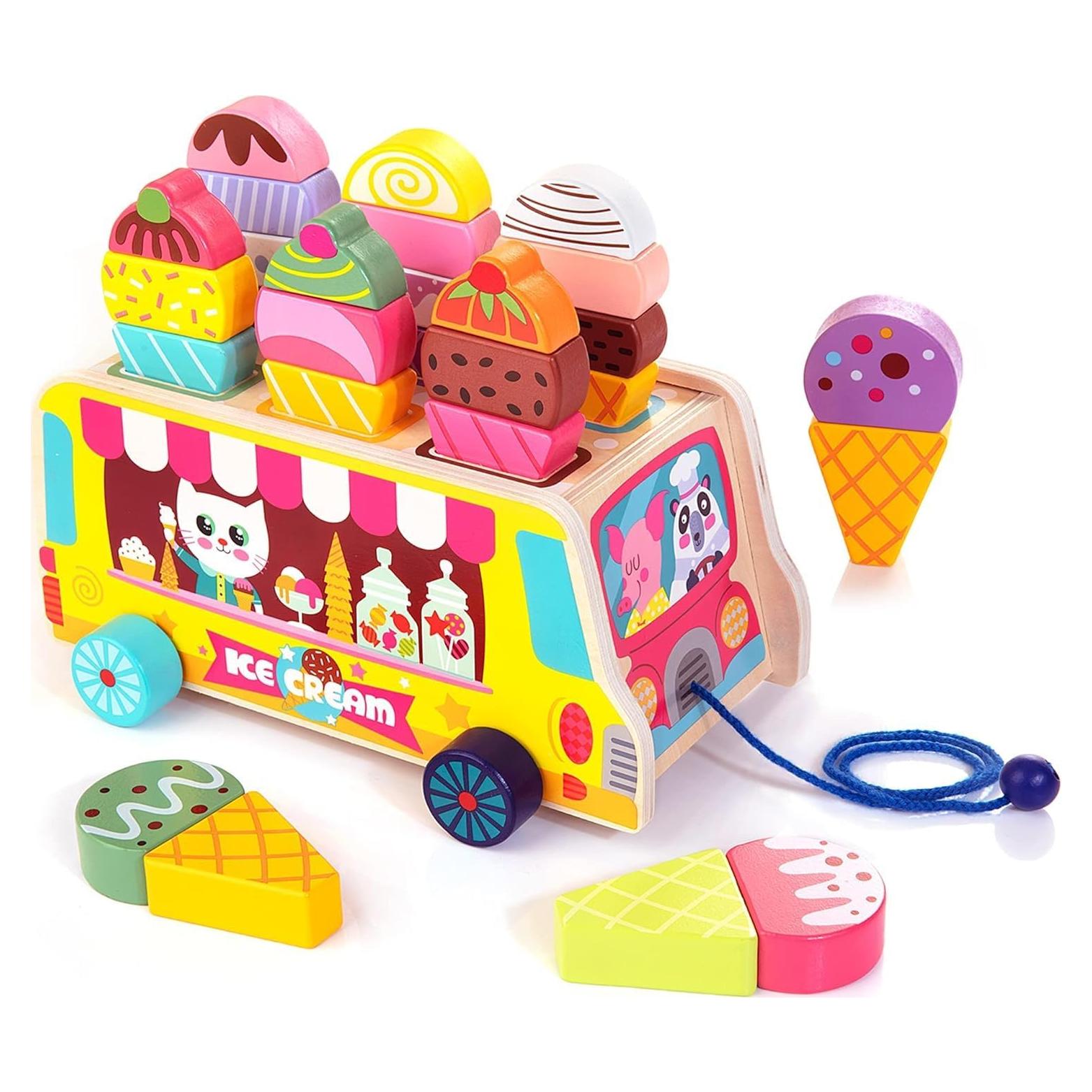 Camión de helados de madera Tamy&Zee 27 piezas magnéticas