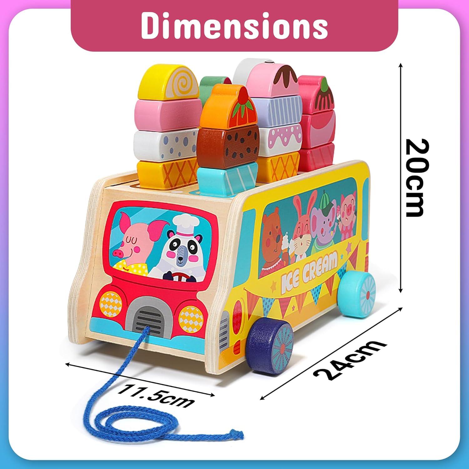 Camión de helados de madera Tamy&Zee 27 piezas magnéticas