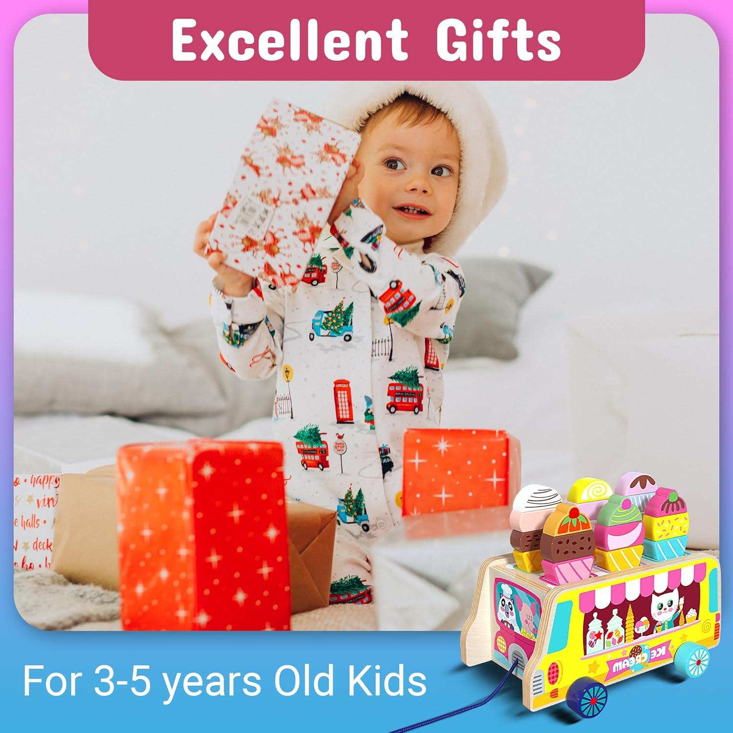 Camión de helados de madera Tamy&Zee 27 piezas magnéticas