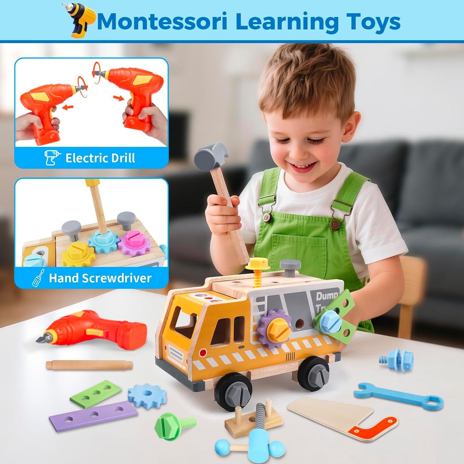 Juego de herramientas de madera 38PCS para niños 2-6 años