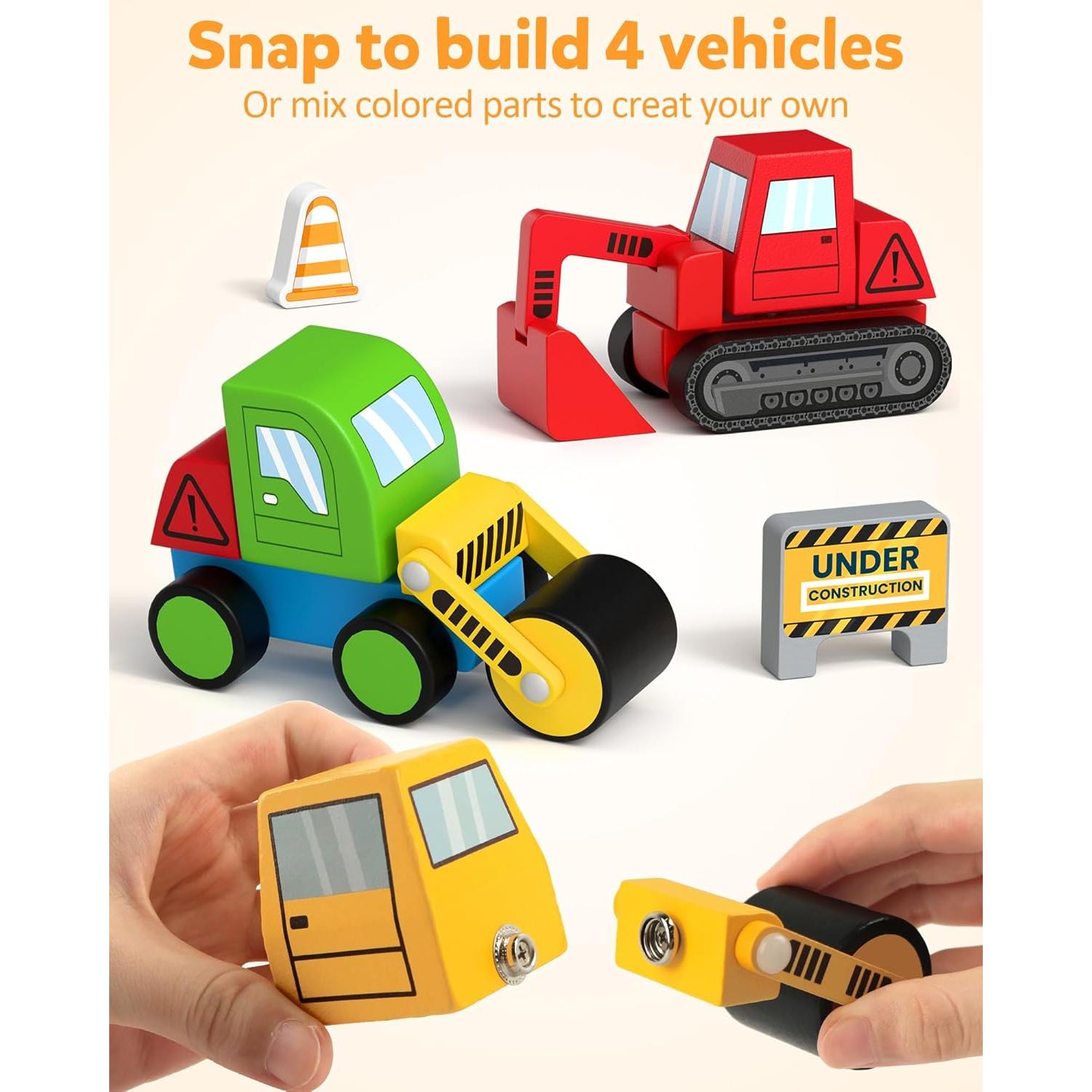 Juguete Educativo Coogam - Vehículos de Madera para Armar 4 en 1