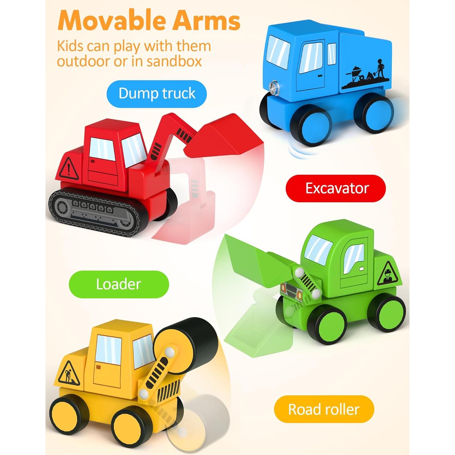 Juguete Educativo Coogam - Vehículos de Madera para Armar 4 en 1