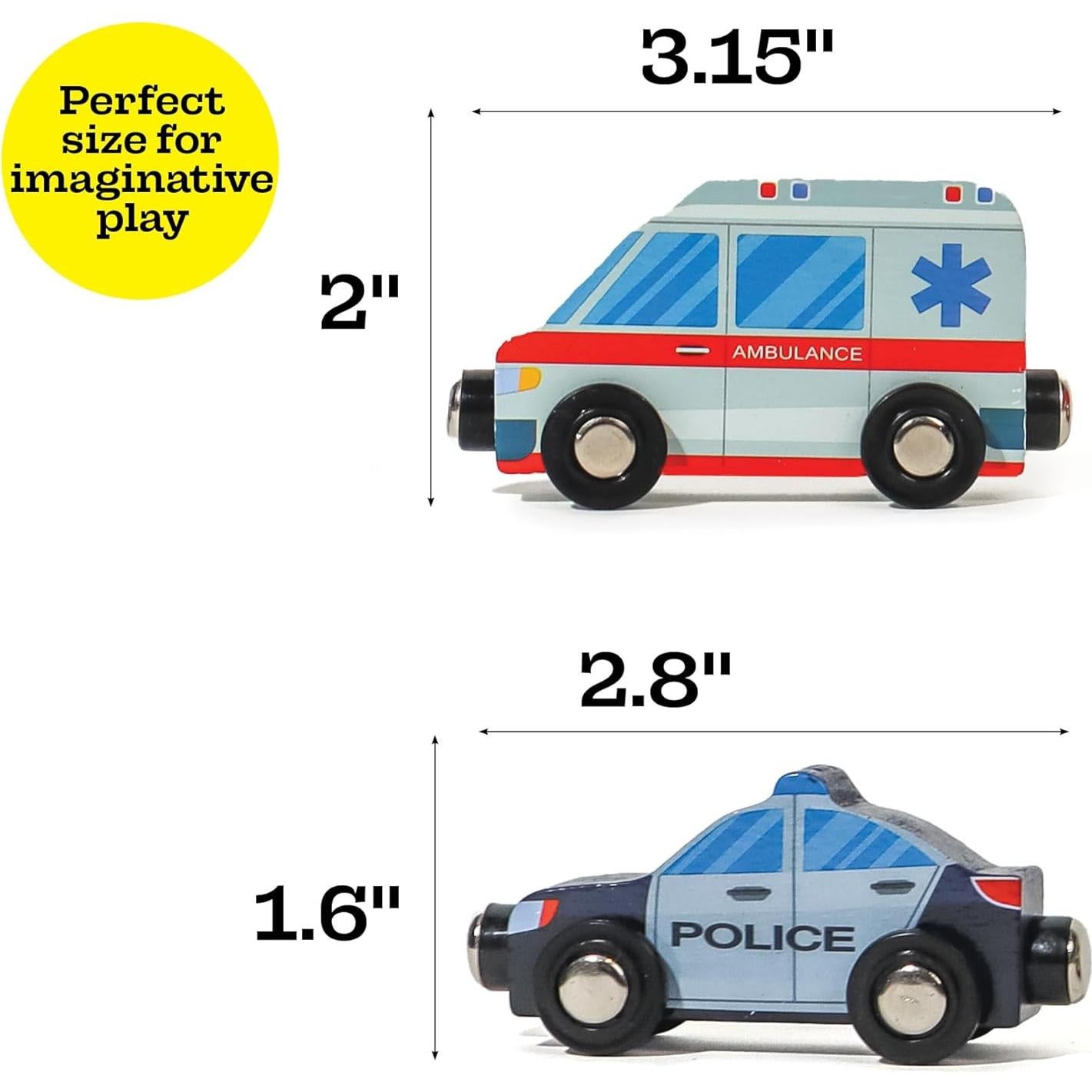 Juego de 9 Coches de Madera con Imán - Twinkle Toys