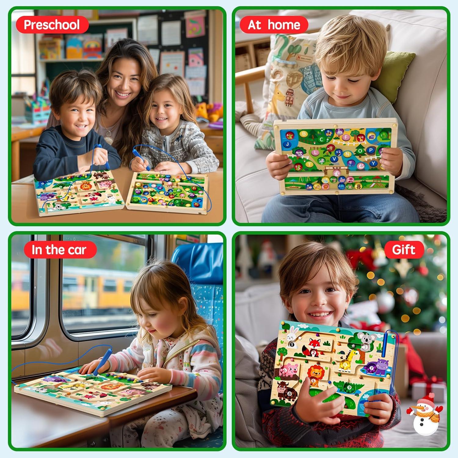 Rompecabezas Magnético 2 en 1 Tymokcall Laberinto Alfabeto