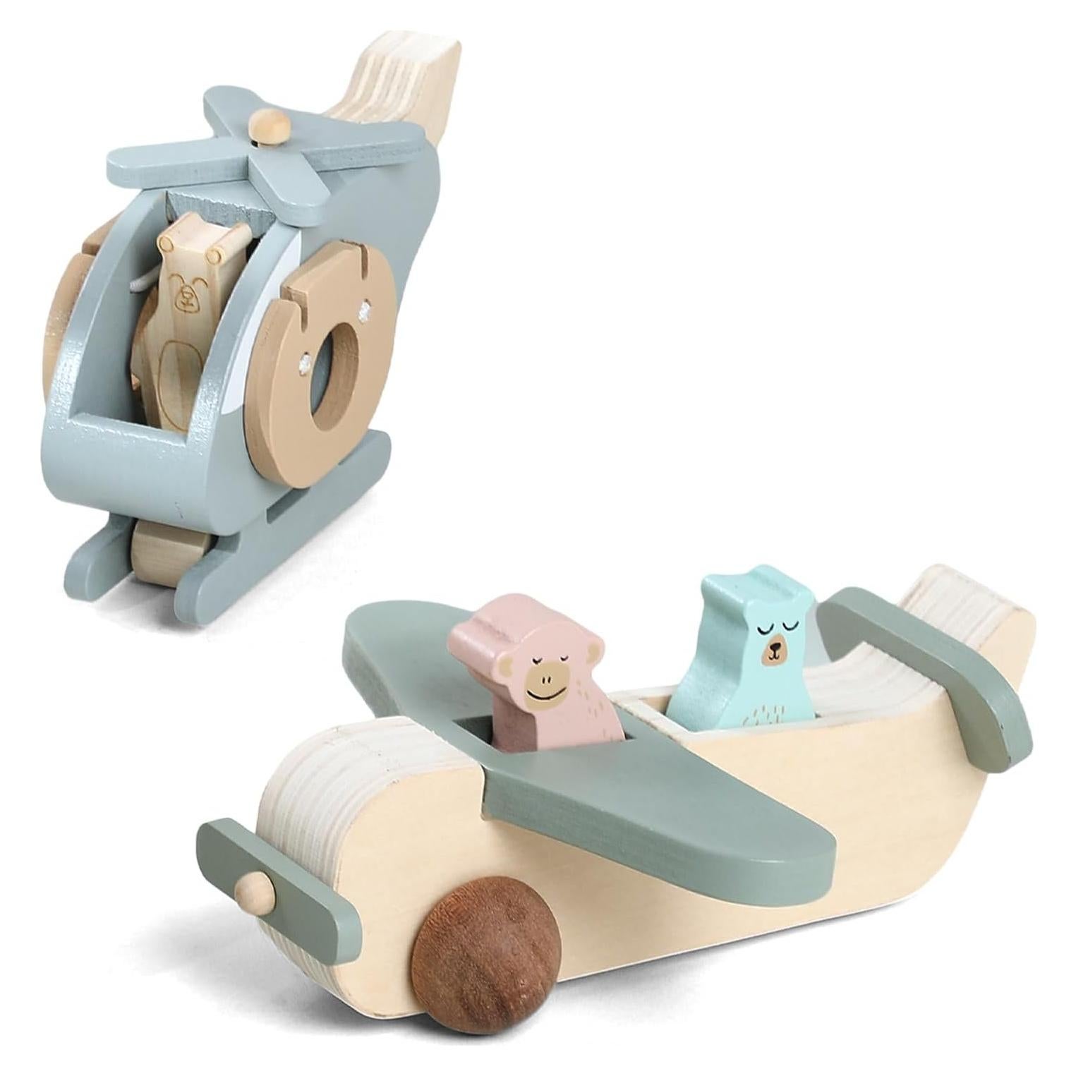 Juego de Juguetes de Avión de Madera ibwaae para Niños