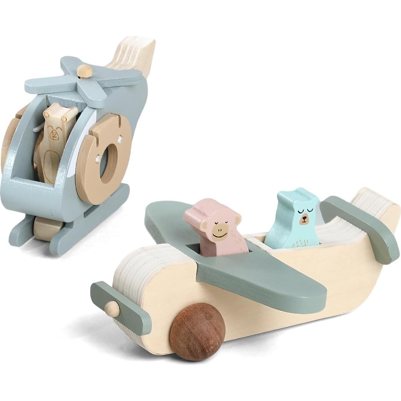 Juego de Juguetes de Avión de Madera ibwaae para Niños