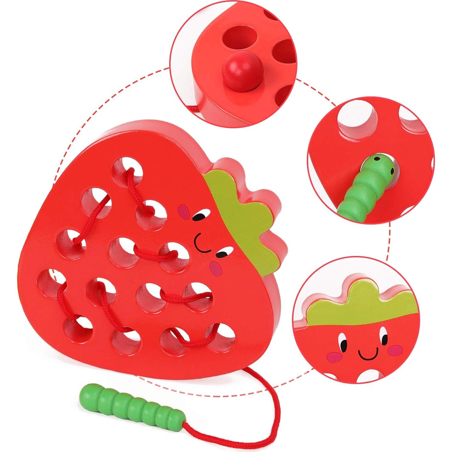 Juguete de Enhebrado de Madera GEMEM Fresa y Perro 0.54 kg