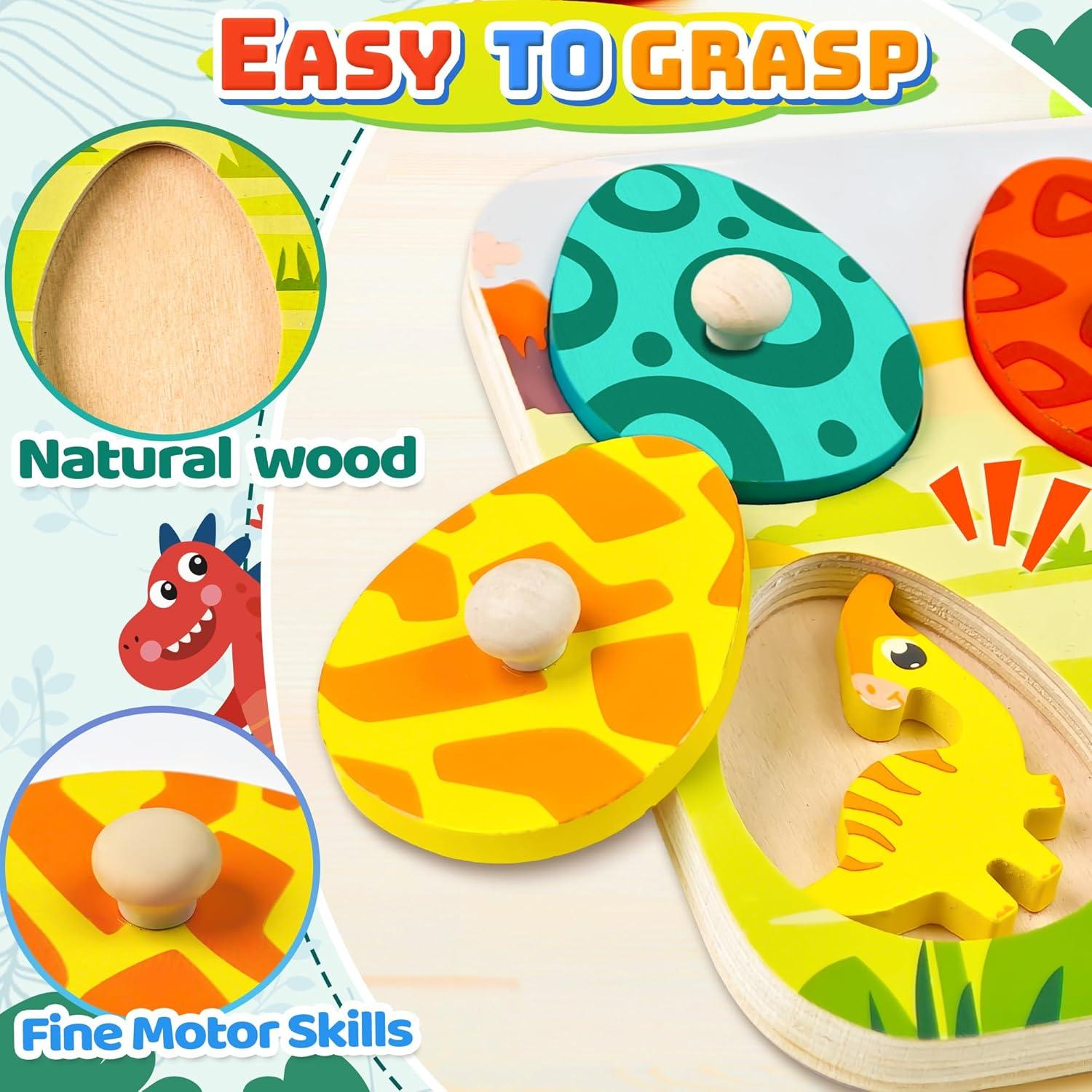 Rompecabezas de Madera Dinosaurios Montessori 17.8x15.2 cm