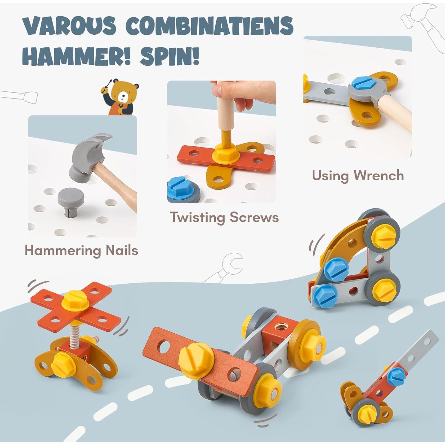 Andador de bebé de madera Goli Toys 3 en 1 con actividades