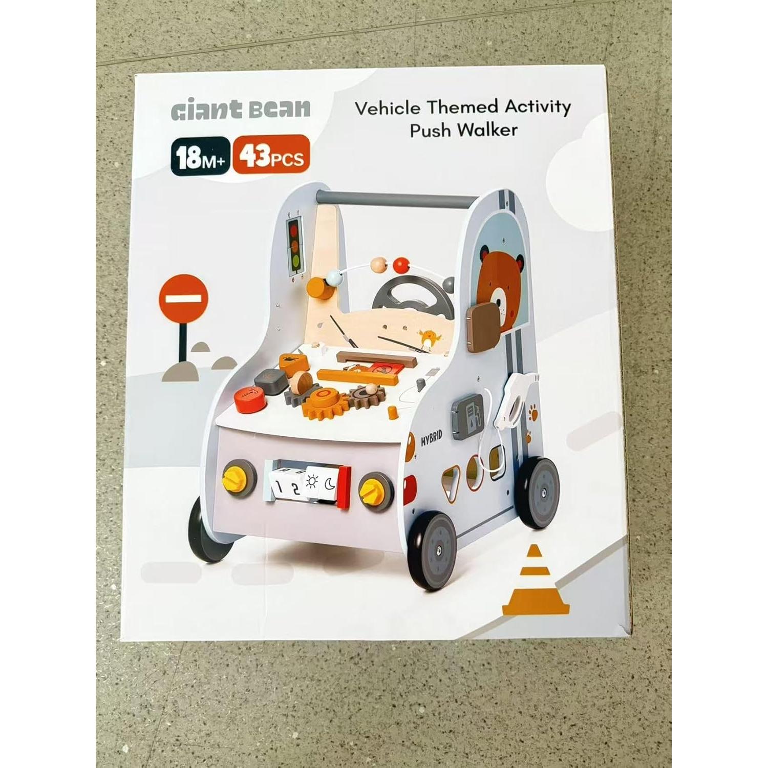 Andador de bebé de madera Goli Toys 3 en 1 con actividades