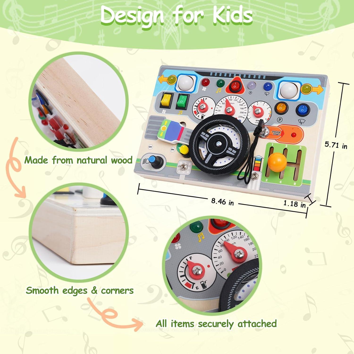 Tablero Ocupado Montessori de Madera para Niños 1-3 Años