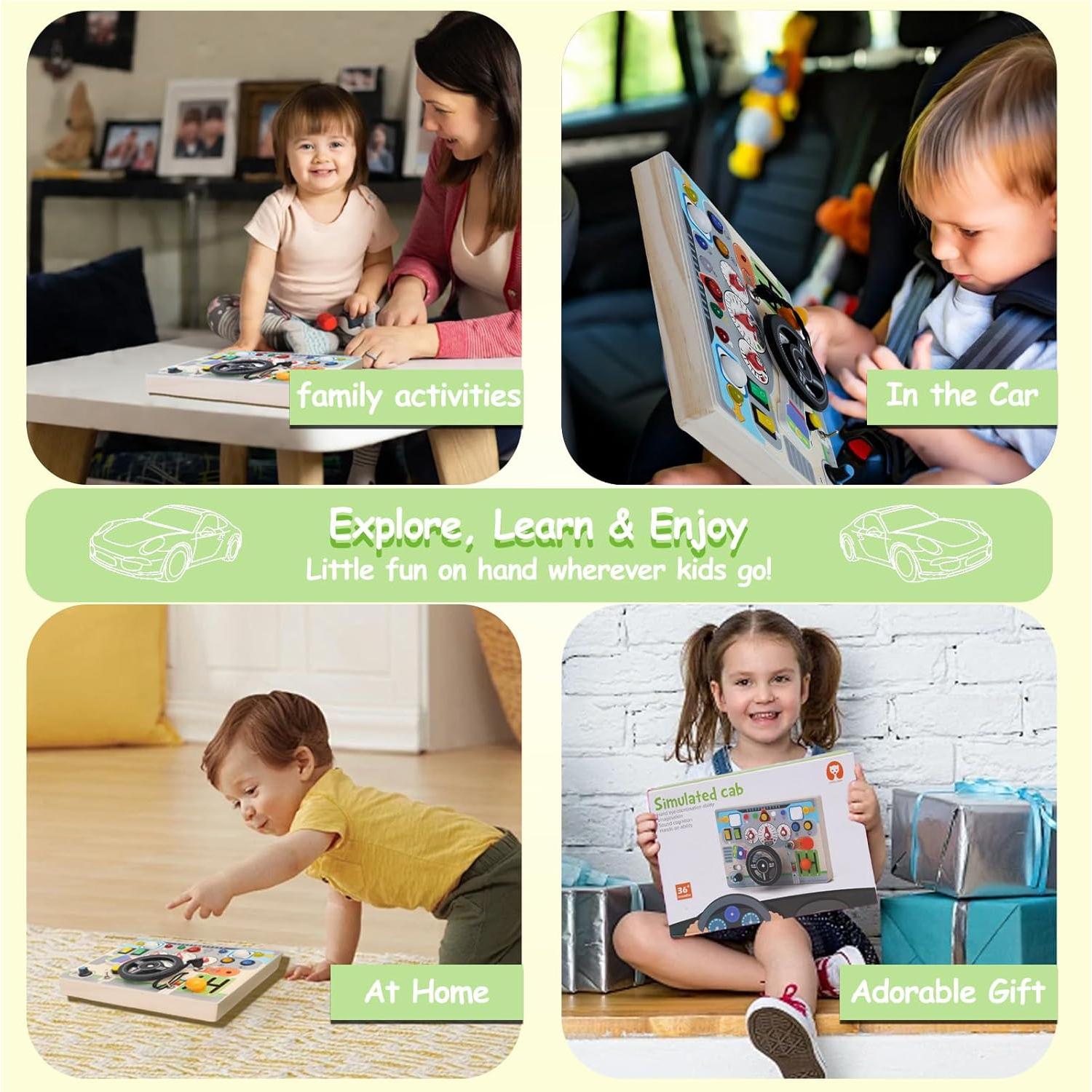 Tablero Ocupado Montessori de Madera para Niños 1-3 Años