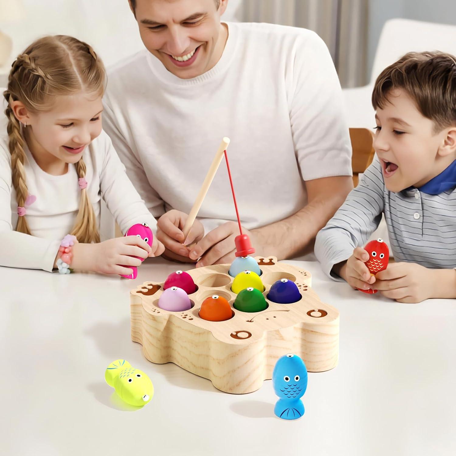 Juego de Pesca Magnético de Madera Edutree para Niños 1-3 Años